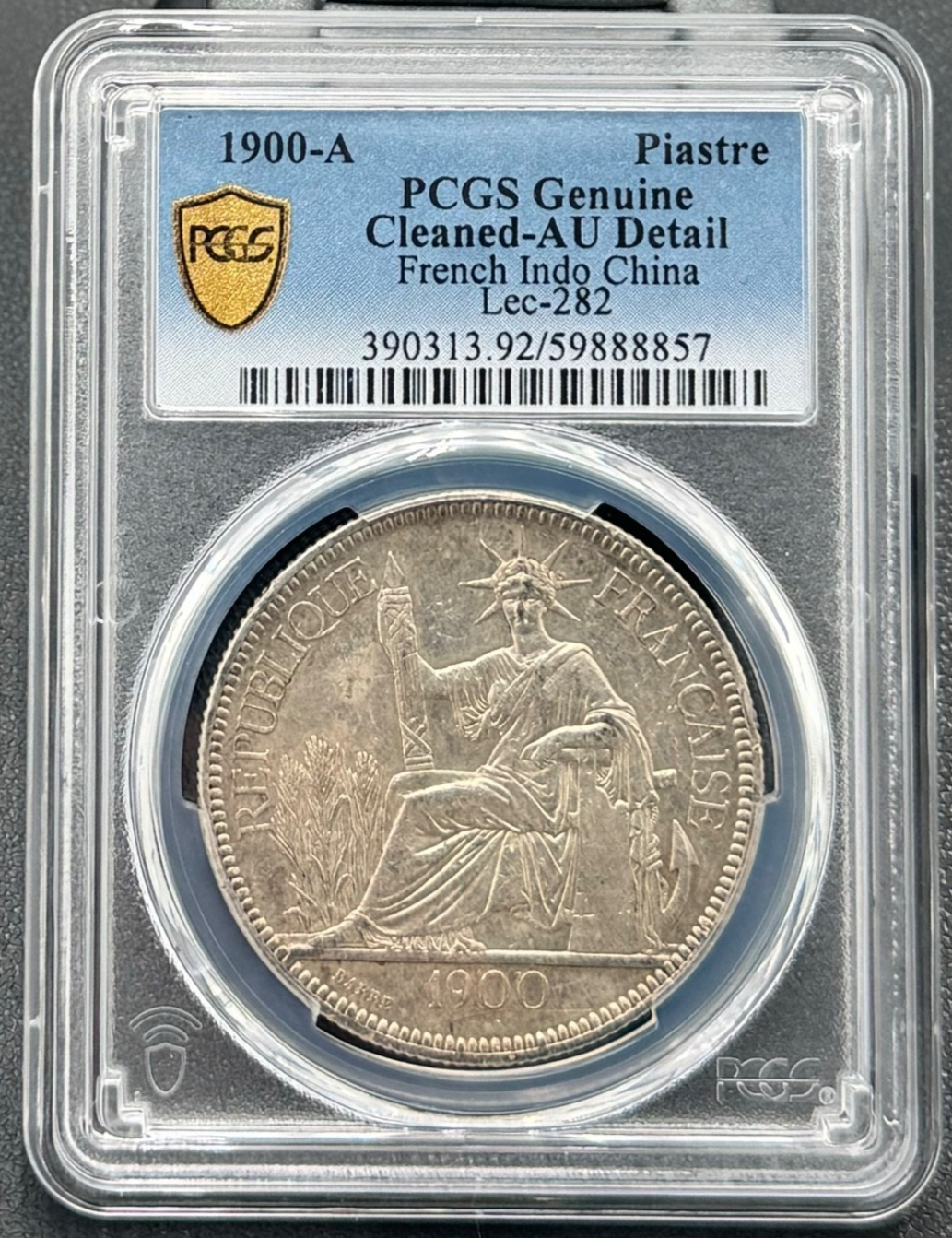 1900 A FRENCH INDO-CHINA Silver 1 Piastre 