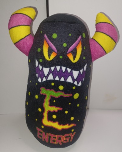 Monster Energy E Energy Plush 8” Tall Stuffed Black Promo