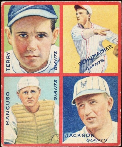 1935 Goudey 4-in-1 - Bill Terry Gus Mancuso Hal Schumacher #1K