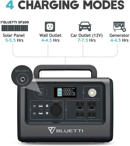 BLUETTI EB70S 700W Solar Generator Portable Power Station 12 Outputs ECO Mode