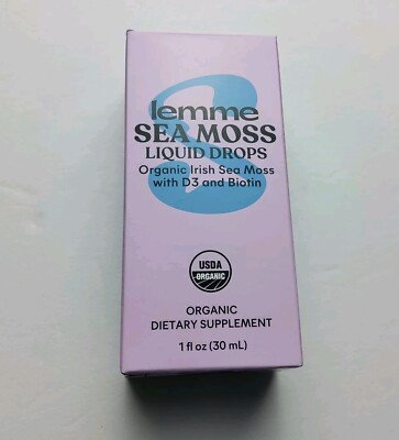 Lemme Sea Moss Liquid Drops Organic Irish Sea Moss with D3 & Biotin Exp: 7/25