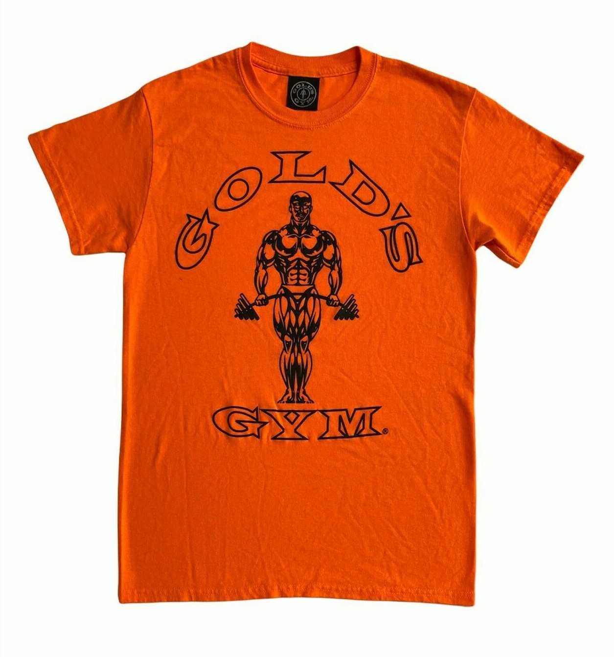 Vintage 90s Gold's Gym T-Shirt Neon Orange - Made in the USA