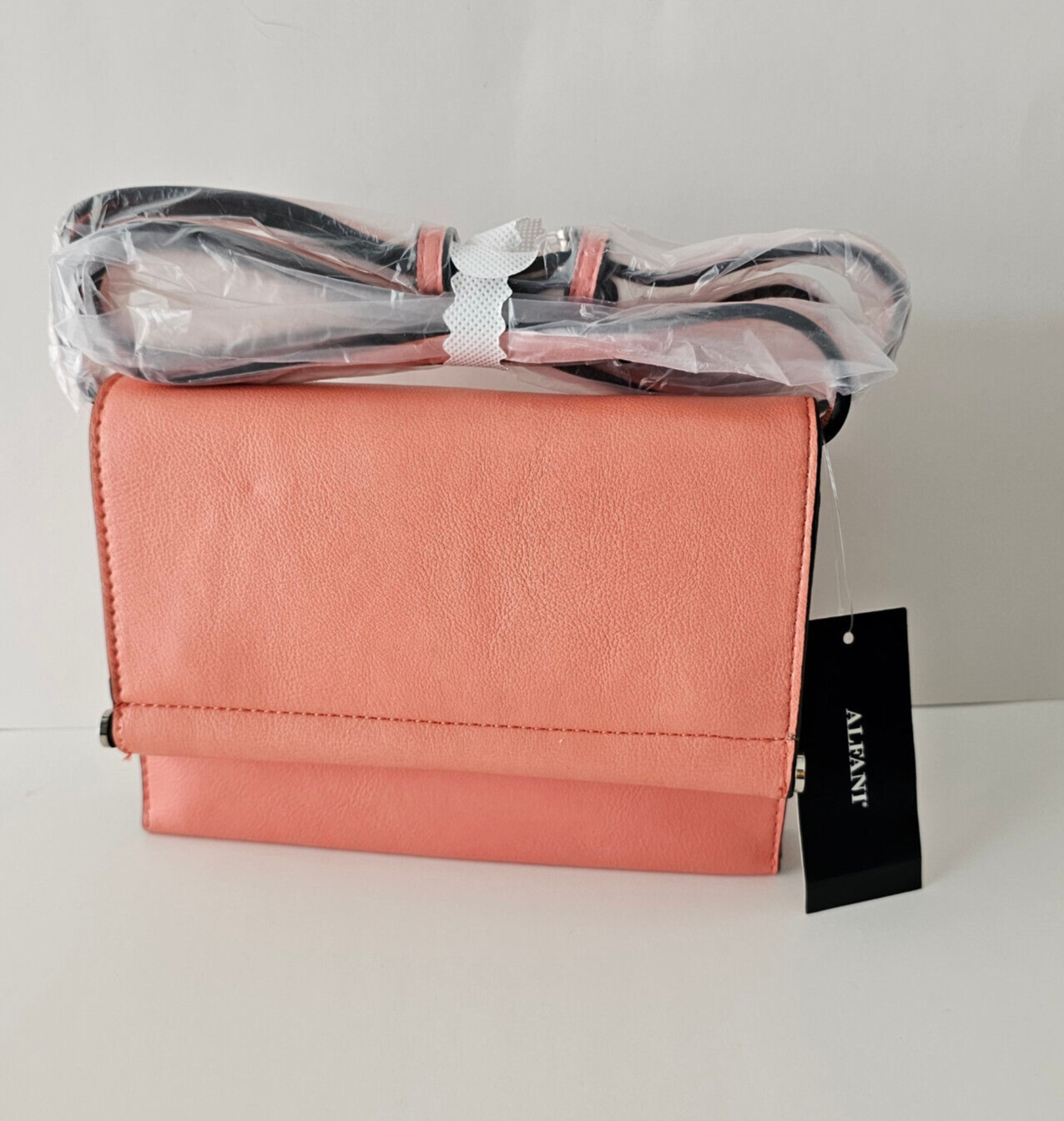 ALFANI Mini Toggle Faux leather Ccrossbody Bag Salmon $59 NWT