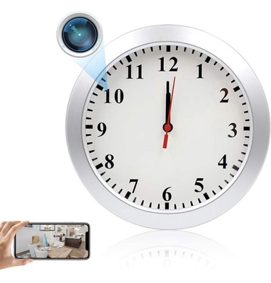 Reloj de pared con cámara WiFi HD 1080P, seguridad para el hogar y la oficina.