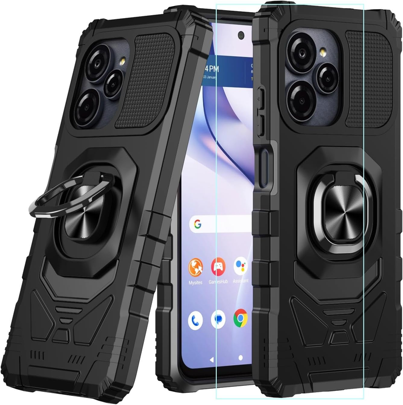 Case for Blu Speed Ultra 5G with Screen Protector and Magnetic Ring Stand | Blu