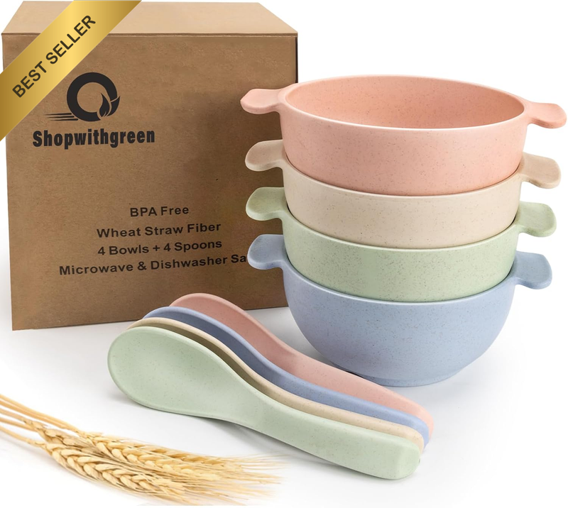 Wheat Straw Bowls Set Small Multicolor