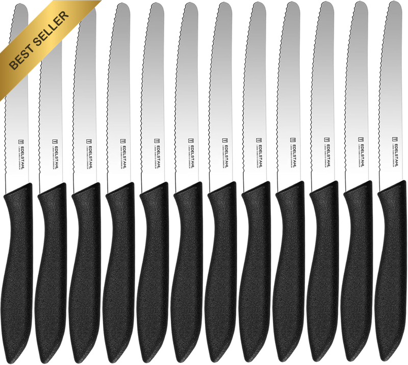 Breakfast Knife Set 12 Pieces, Bread Knife with Serrated Edge, Bread Knife, Toma