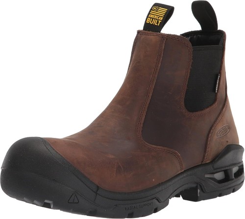 Pre-owned Keen Utility Men's Juneau Romeo Mid Height Soft Toewaterproof Pullon Work... In Dark Earth/black