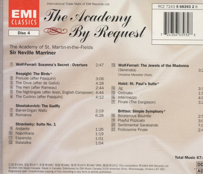 Academy of St. Martin-in-the-Fields, The - By Request CD | eBay