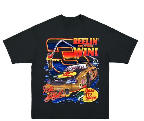 REELIN IN THE WIN DALE EARNHAON A SHAKA HEAVYWEIGHT GARMET DYED T SHIRT "MODERN"