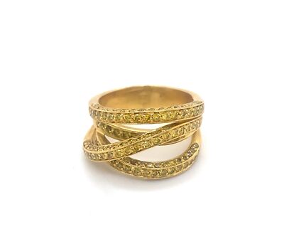 Luca Carati Designer Yellow Diamonds 18K Gold Ring