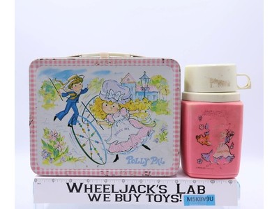 Polly Pal Metal Pink Gingham Lunch Box 1974 King-Seeley Vintage w/ THERMOS