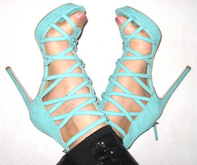JustFab High Heel Stilettos Schaft Riemchen Sandaletten Pumps 13 cm Gr. 40