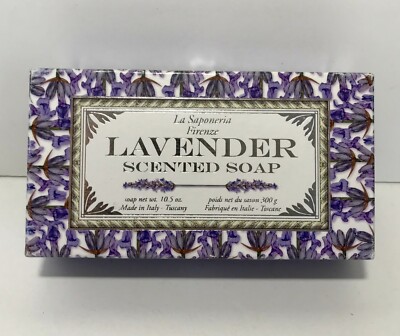 NEW Sealed Box La Saponeria Firenze Lavender Scented Soap 10.5 oz Tuscany Italy
