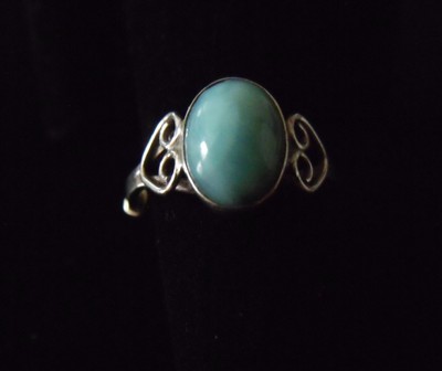 HANDCRAFTED STERLING SILVER 925 TURQUOISE RING SIZE 7.5