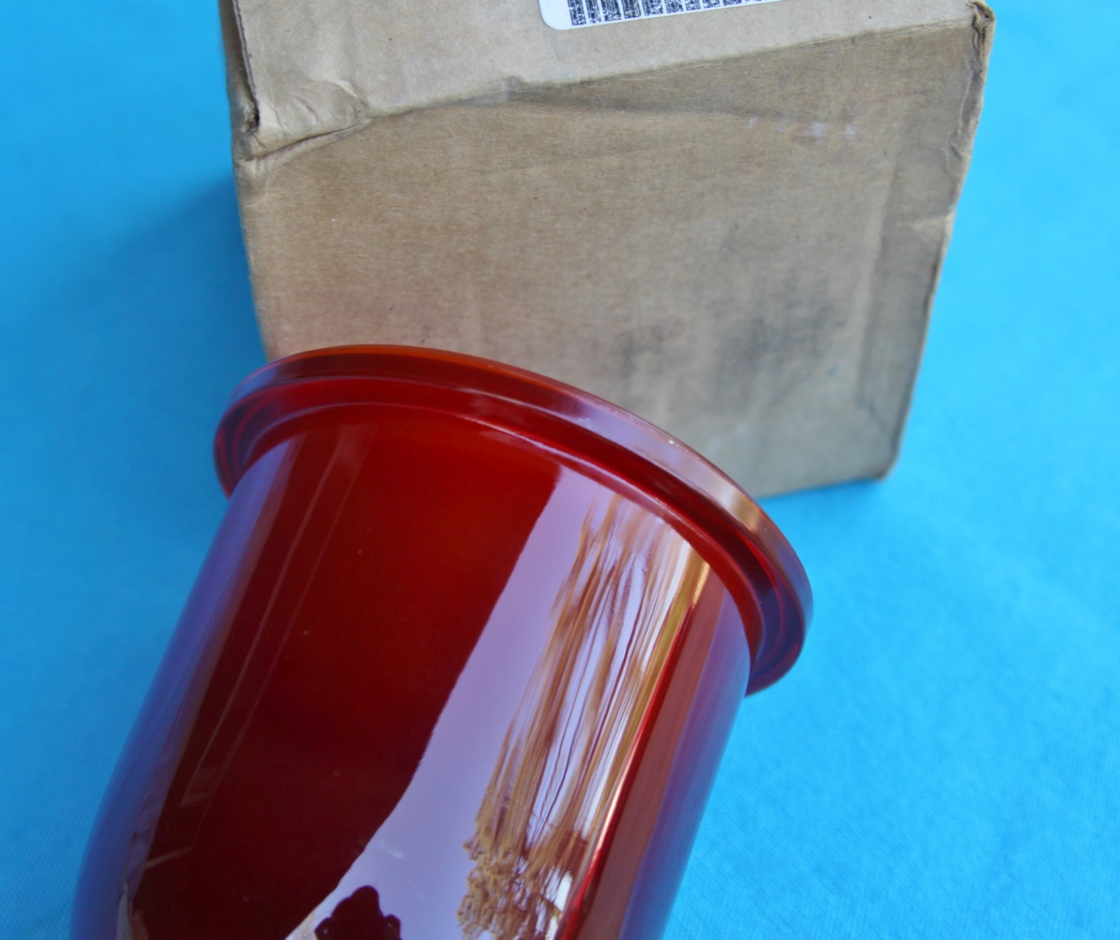 RED GLASS GLOBE INDUSTRIAL LIGHT / LAMP COVER -- 6210009144152 , M16377 / 27-002