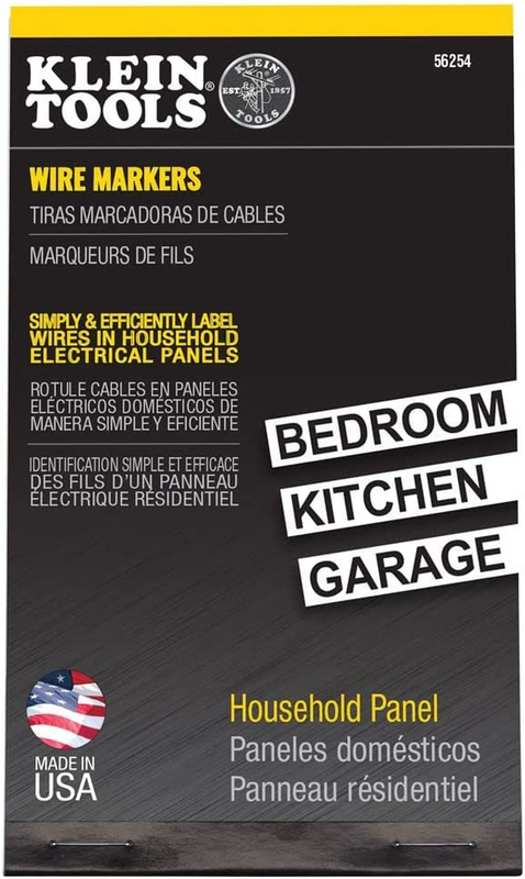 56254 Wire Marker Book, Household Electrical Panel, Black Print on White