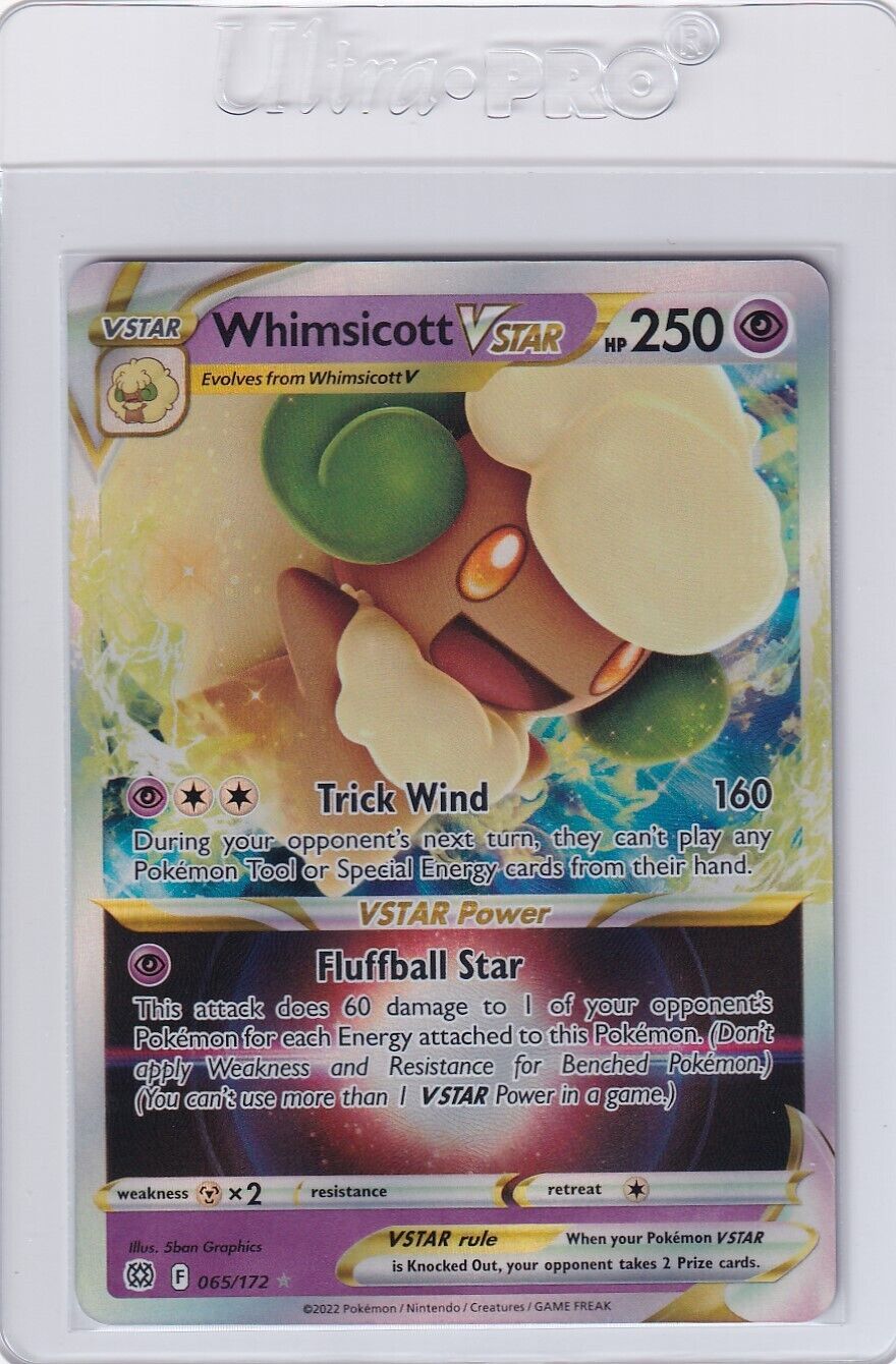 Pokemon Whimsicott Vstar 065/172 Brilliant Stars Holo Rare Pokemon Whimsicott Vstar 065/172 Brilliant Stars Holo Rare