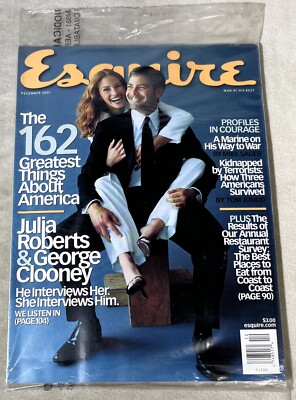 Esquire Dec 2001 Vol 136 No 6 Magazine NEW SEALED George Clooney Julia Roberts