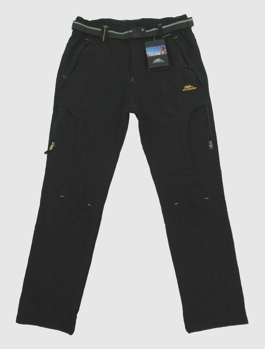 NWT Wondoo Black Waterproof Fleece Lined Active Pants Tag