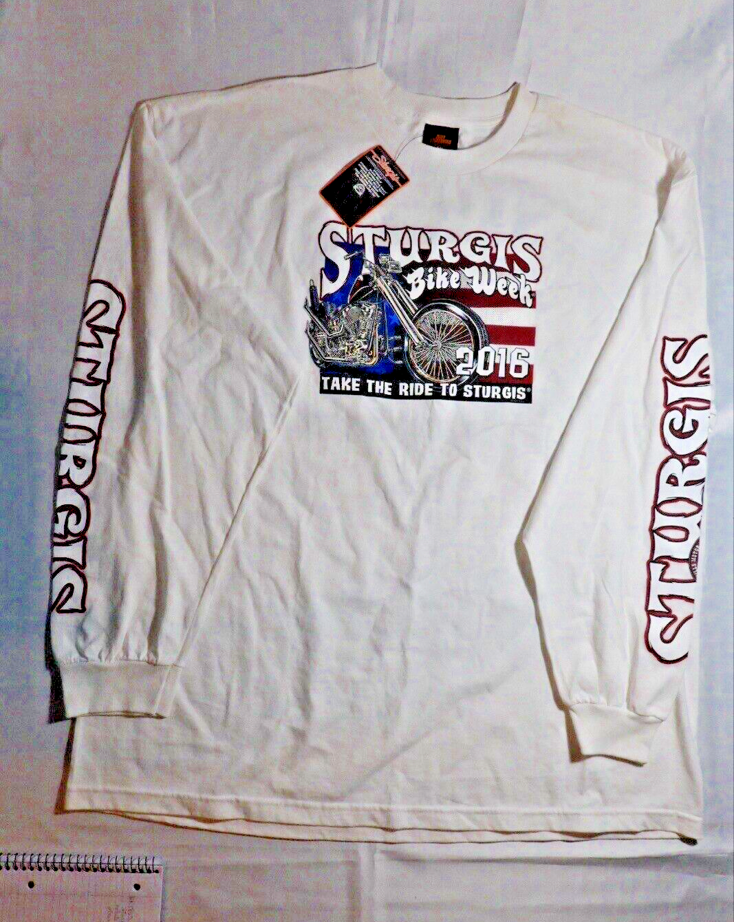 Hot Leathers Official Sturgis 2016 Bike Week Long Sleeve T-Shirt, Men's 3XL, NWT