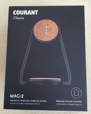 Courant MAG 2 Classics Dual Magnetic Wireless Charging Stand Italian Leather NIB