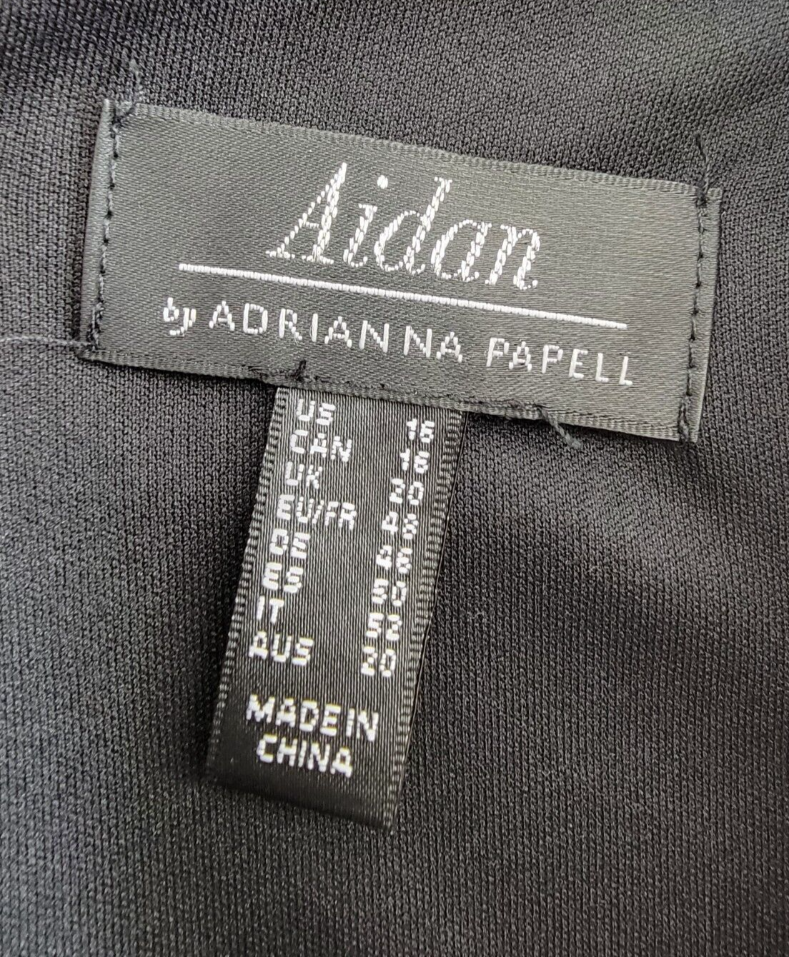 Aidan by Adrianna Papell Lace Trim Knit Crepe Mini Dress Women's 16 Black Lined~ - Picture 9 of 17