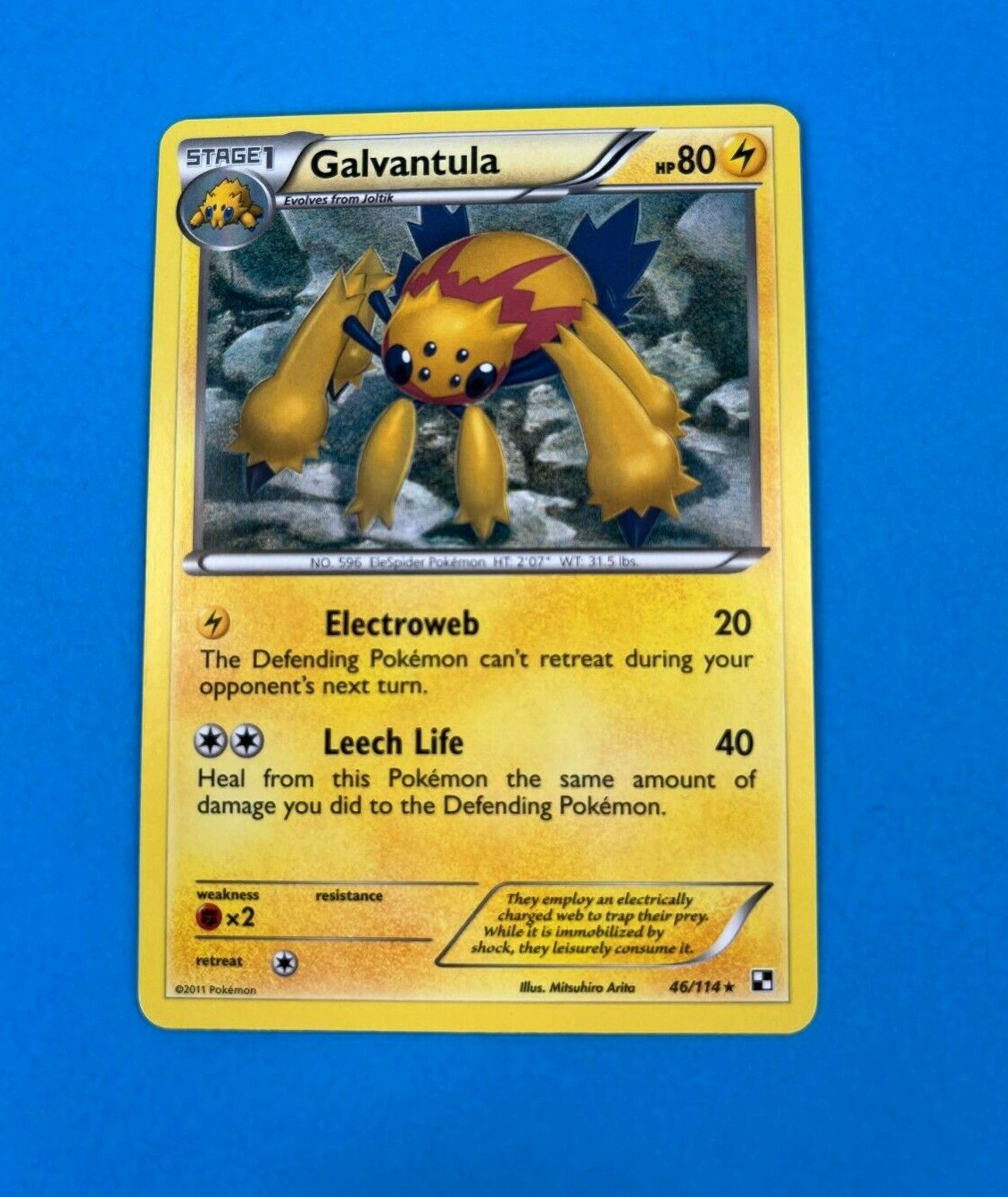 ビルドセット 2011 Pokemon-Black & White. GALVANTULA - 46/114. Rare. NM