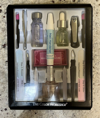 NIB The Color Workshop Steps to a Perfect Nail/Manicure Set 14 Items Ck.Pics