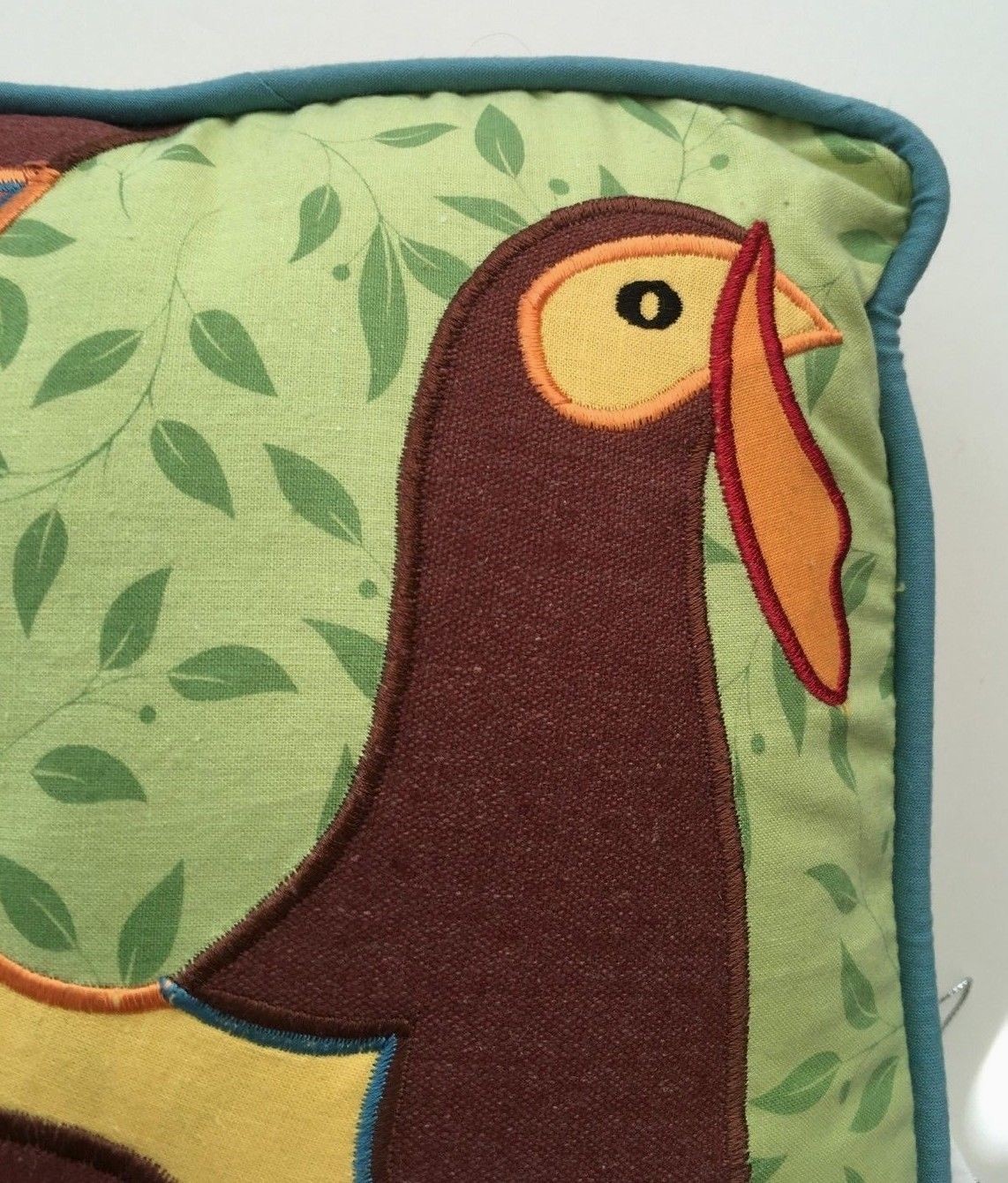 thanksgiving TURKEY PILLOW * appliqued bird in bright fall colors * nwt Midwest