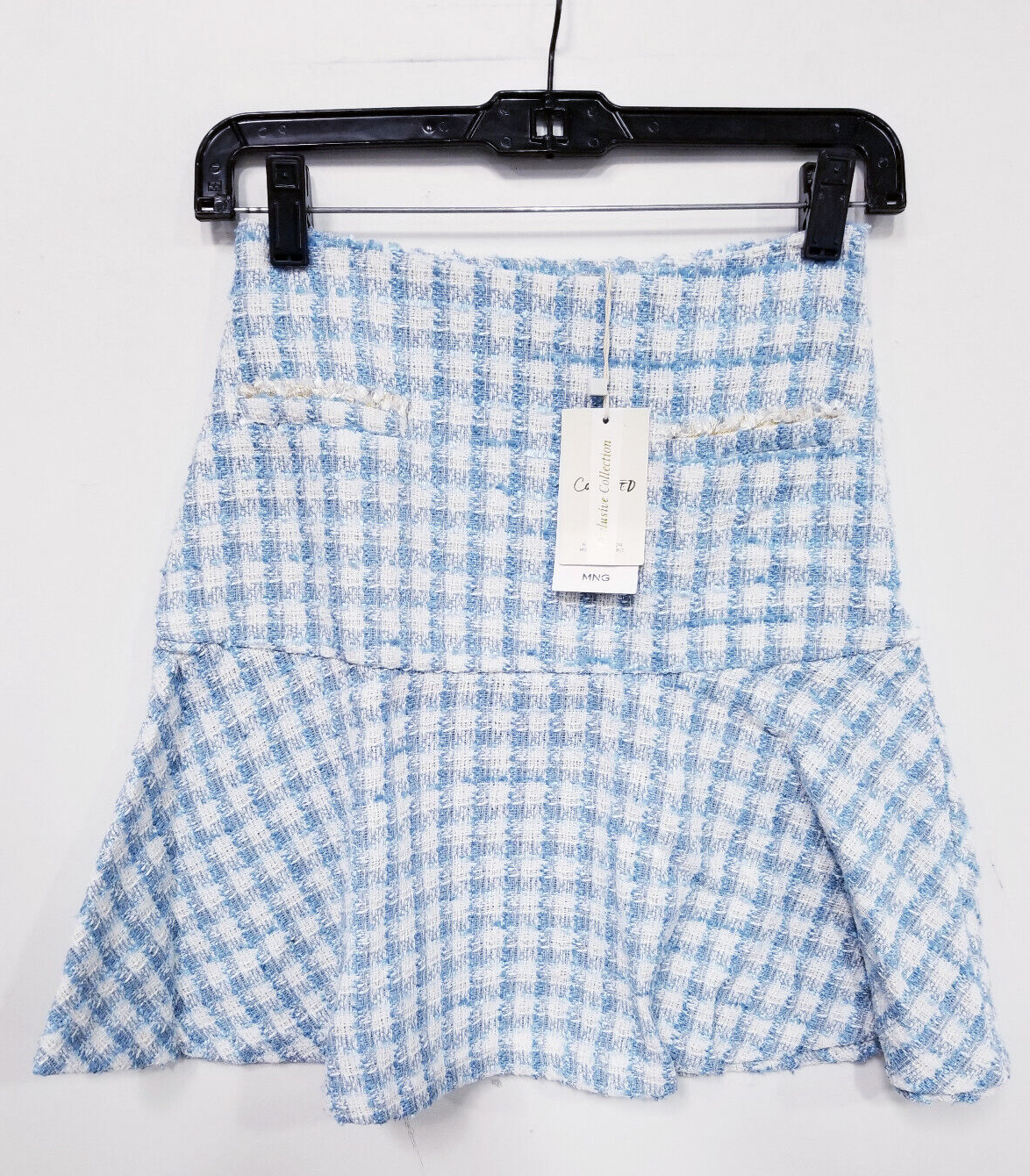Mango check tweed mini skirt cheap