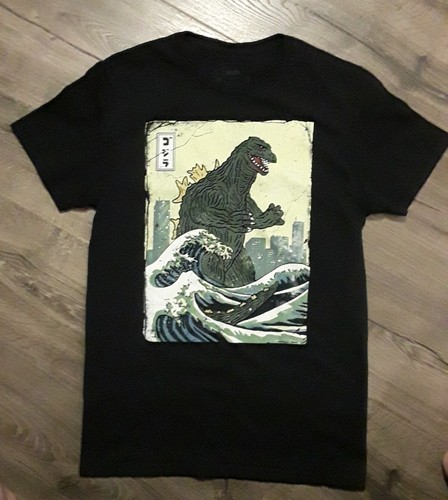 GODZILLA “The Great Wave” Black T-Shirt from Toho Co. Ltd