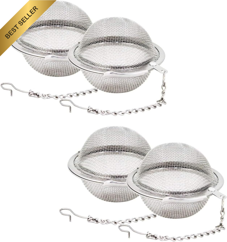 Stainless Steel Mesh Tea Ball 4PCS Reusable Mesh Filters for Tea Bags Spices Her