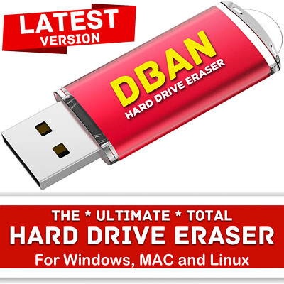 Hard Drive Eraser USB OR CD NEW 2025 DBAN Remove Destroy Disk Wiper Software