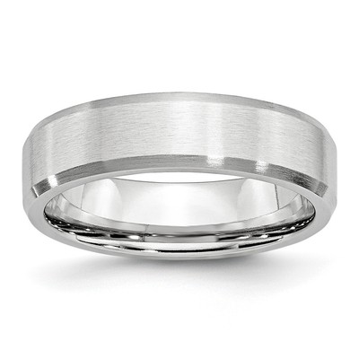 Avariah Chisel Cobalt Beveled Edge Satin 6mm Band - Ring Size 8.0