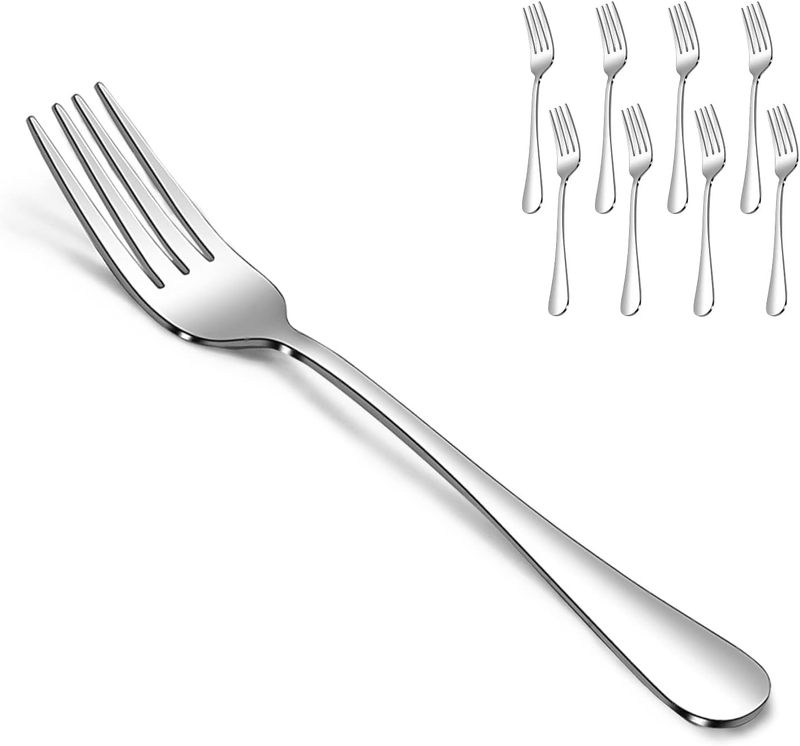 Set, 8-piece Mirror Polished Table Forks Dinner Fork