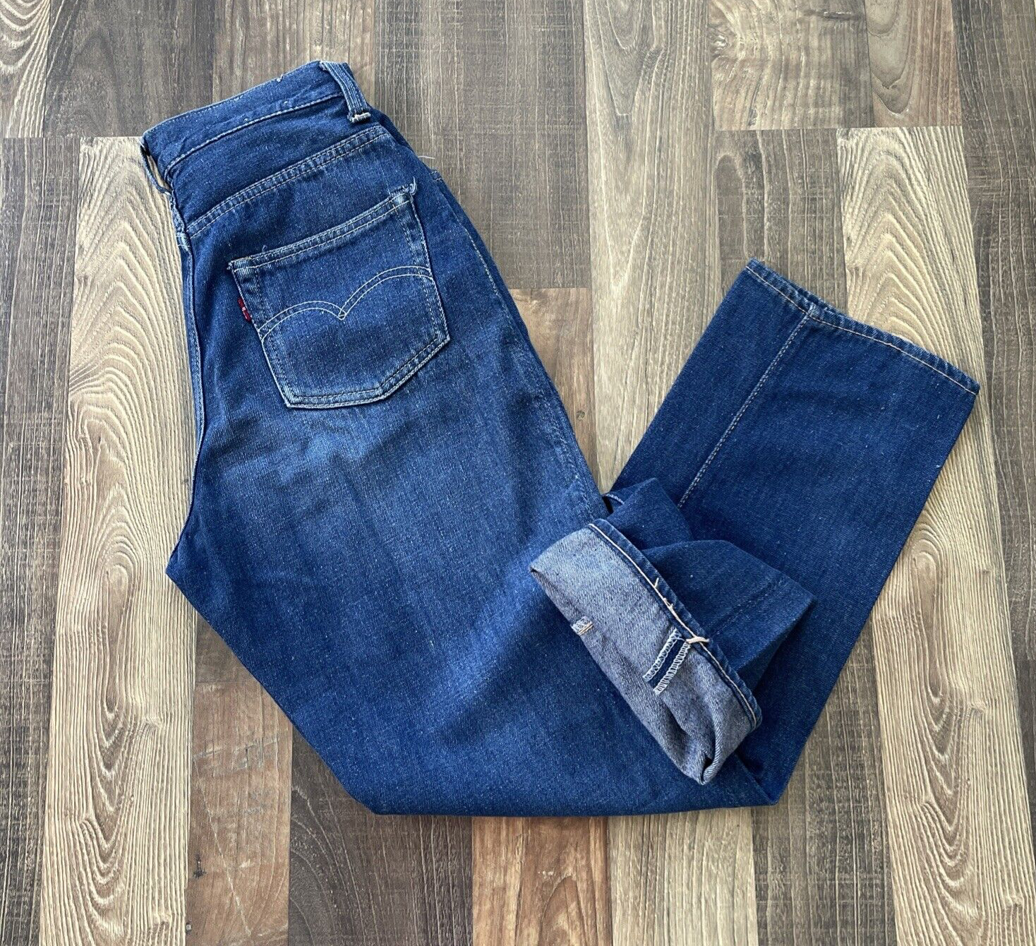 Levi Strauss Big E Vintage 50s 701XX Denim Blue Jeans CONMAR Zipper W24 L28 Levi Strauss Big E Vintage 50s 701XX Denim Blue Jeans CONMAR Zipper W24 L28