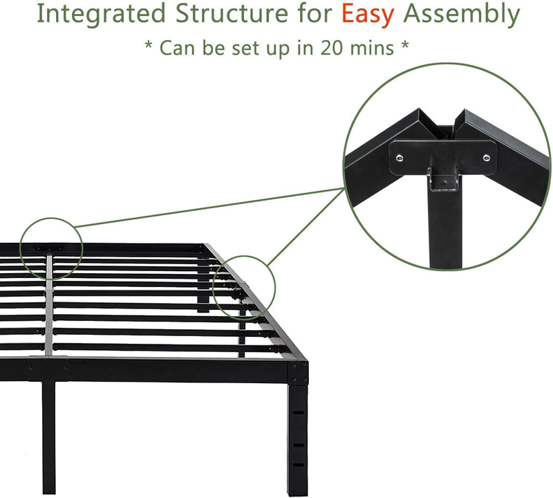 18 Inch Platform Bed Frame/Easy Assembly Mattress Foundation / 3000Lbs Heavy Dut