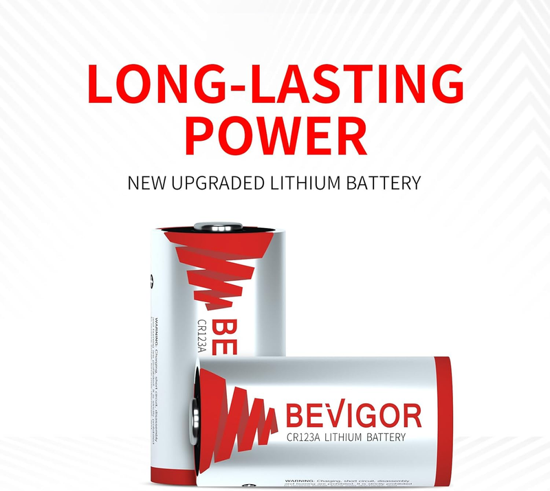 CR123A 3V Lithium Batteries 6 Pack,1500mAh 3 Volt 123 Battery Camcorder Batterie