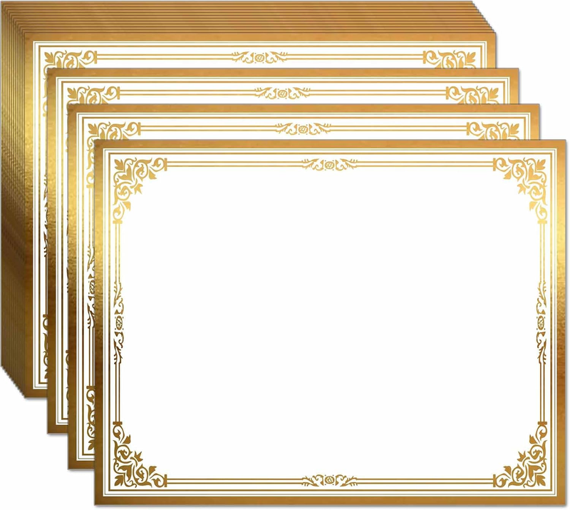 15pc Professional Certificate Paper 8.5 x 11 Gold Foil Border ...
