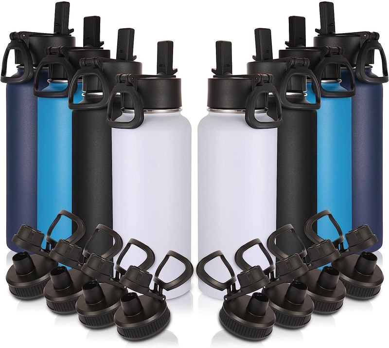 S Bulk 8 Pack With Straw Lid & Spout Lid,stainless S