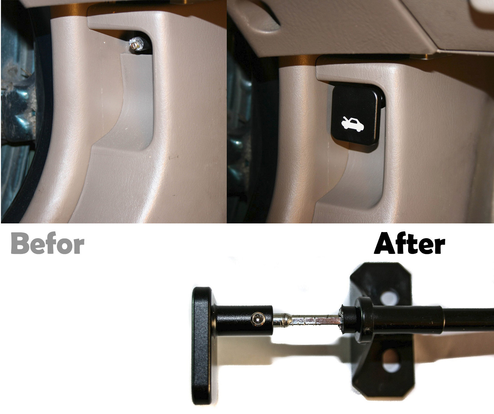 Replacement Interior Hood Latch Release Handle Repair Kit For Honda