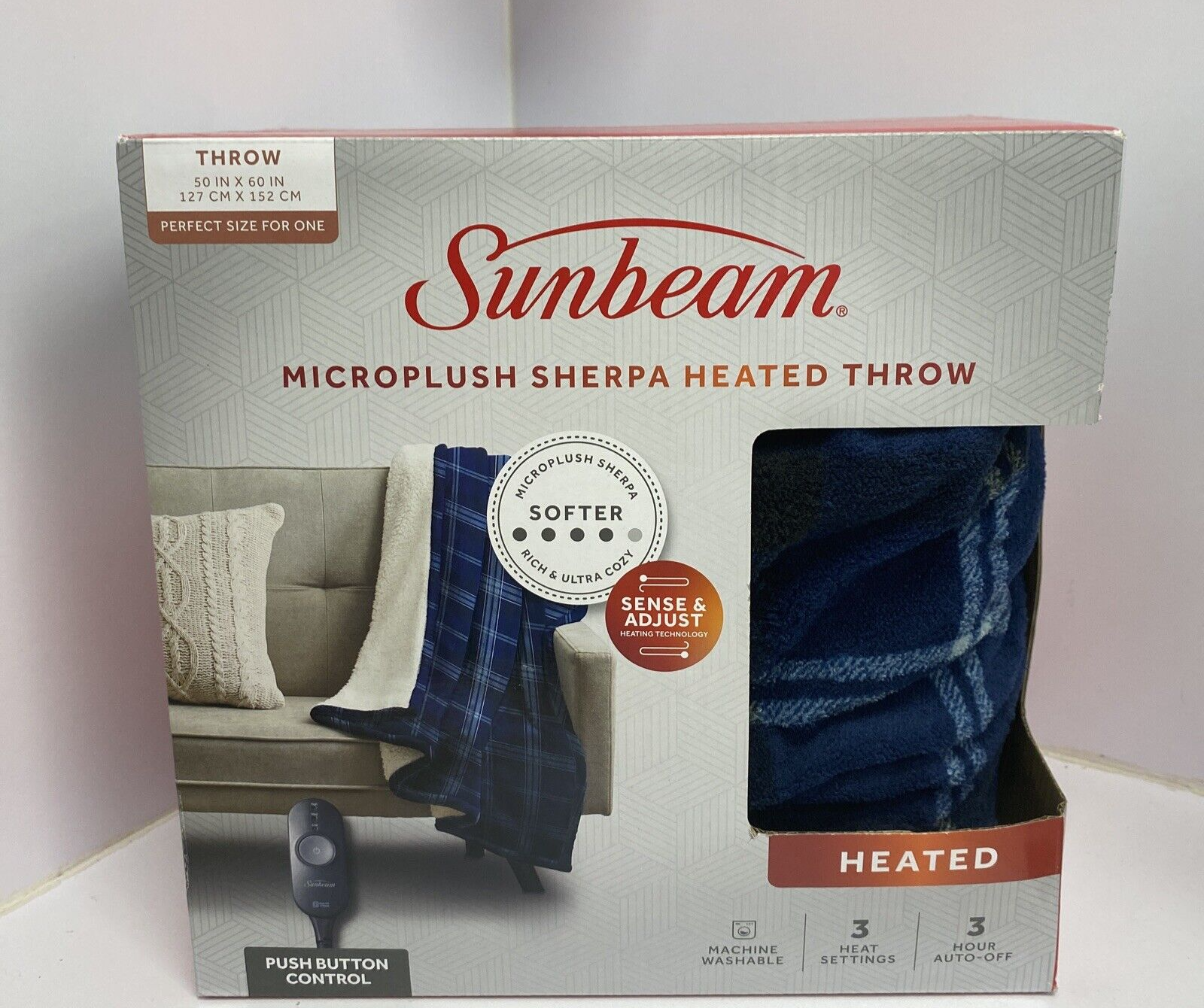 Sunbeam Microplush Sherpa Heated Throw Blanket