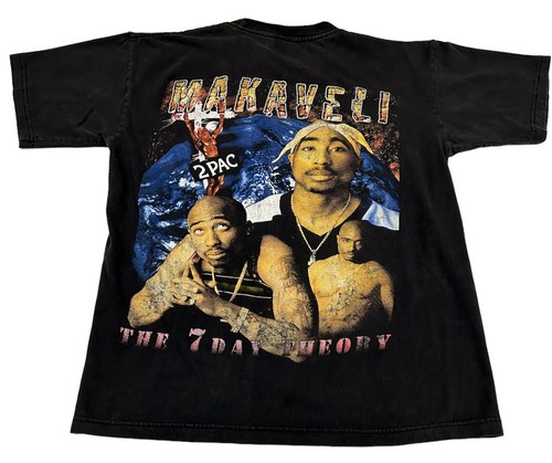 Vintage 2pac Tupac Rap Tee Shirt 90s Hip Hop Outlaw Makaveli Shirt