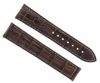 24MM LEATHER WATCH BAND STRAP FOR 24/20MM OMEGA SEAMASTER RAILMASTER BROWN WS