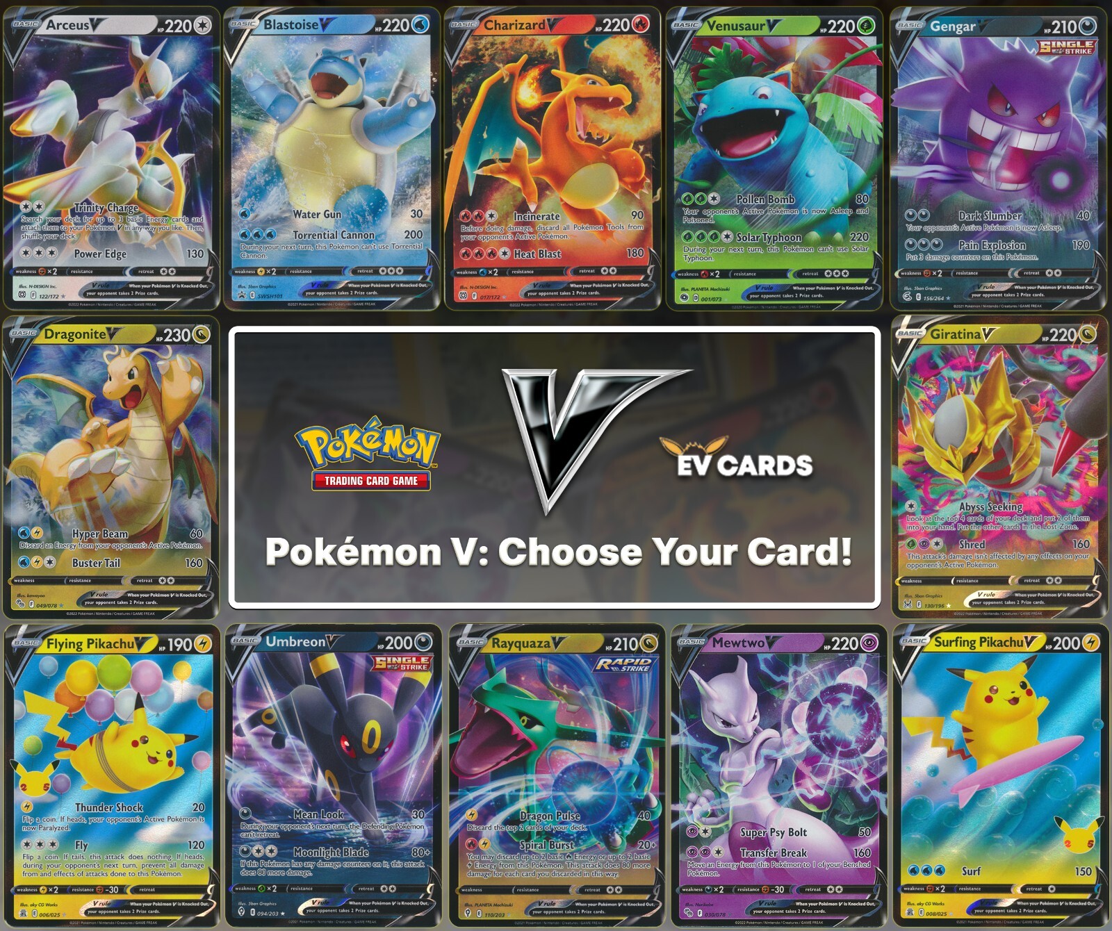 Pokemon V - Choose Your Card - Ultra Rare, Full Art Holo TCG Pokemon V - Choose Your Card - Ultra Rare, Full Art Holo TCG