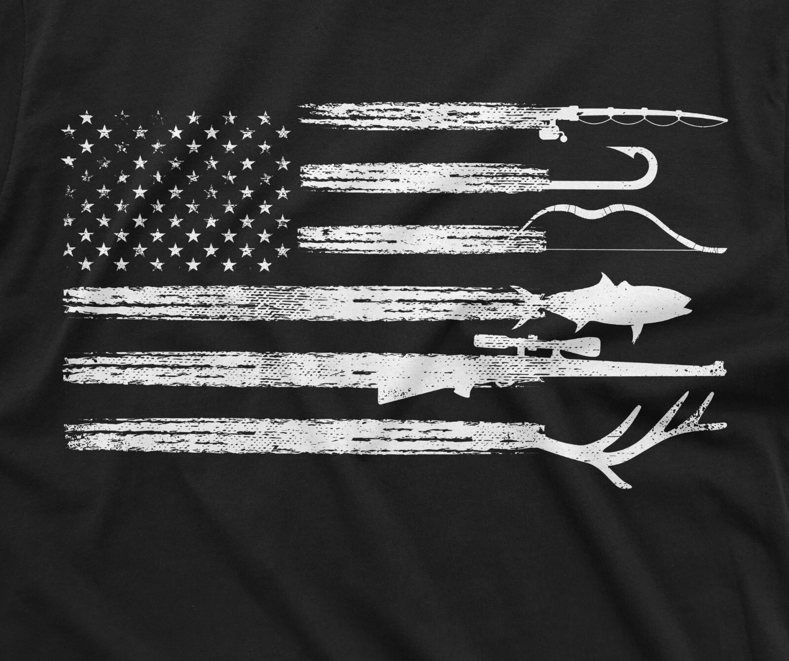 Men's Hunting Fishing Shirt USA Flag Nature Camo Shirt Father Dad Papa Gift Idea