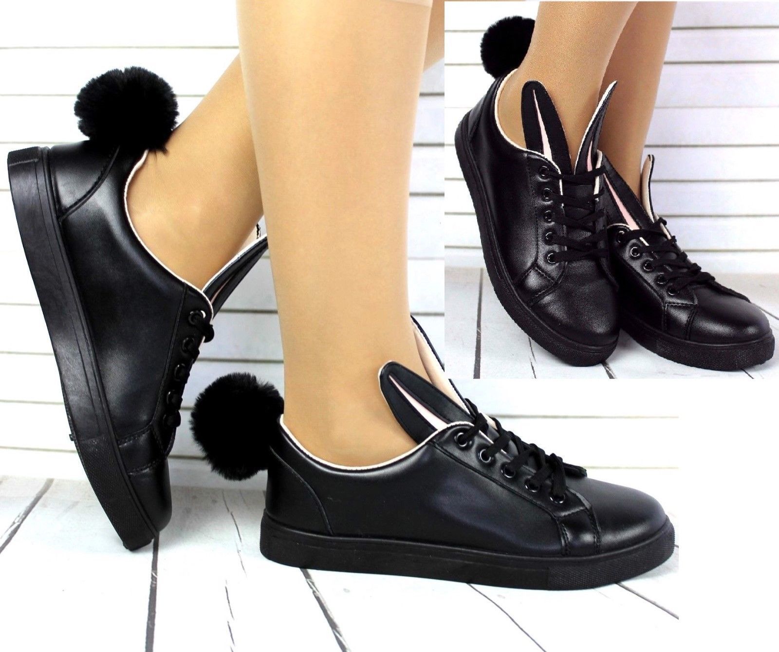 ladies black dress trainers