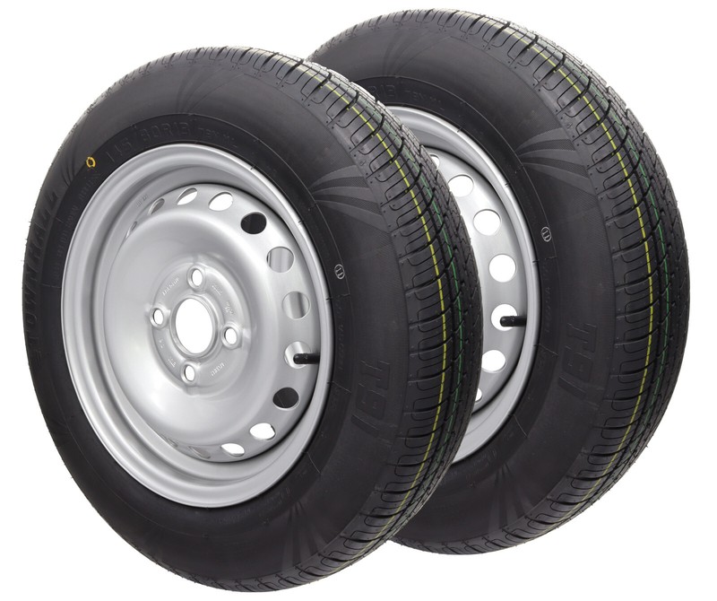 2x Komplettrad 145/80r13 79n 4x100 145 80 AnhÃ¤Nger Rad Felge 4jx13 Reifen M+S