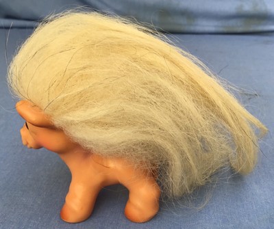 Vintage1964 old 2-1/2” HORSE Glass Eyes TROLL DOLL antique DAM THING Wishnik toy